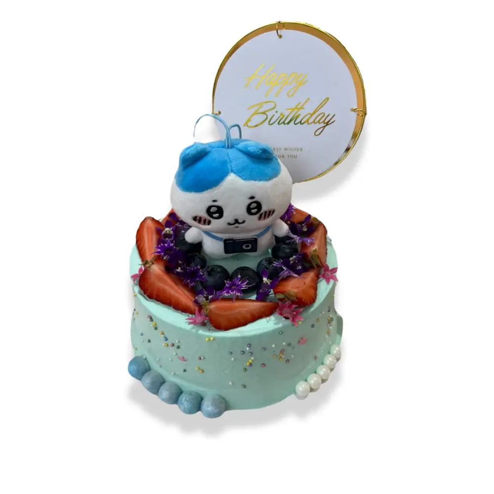 Chiikawa蛋糕 (4吋單層 (2-3人), Lotus焦糖曲奇夾心)