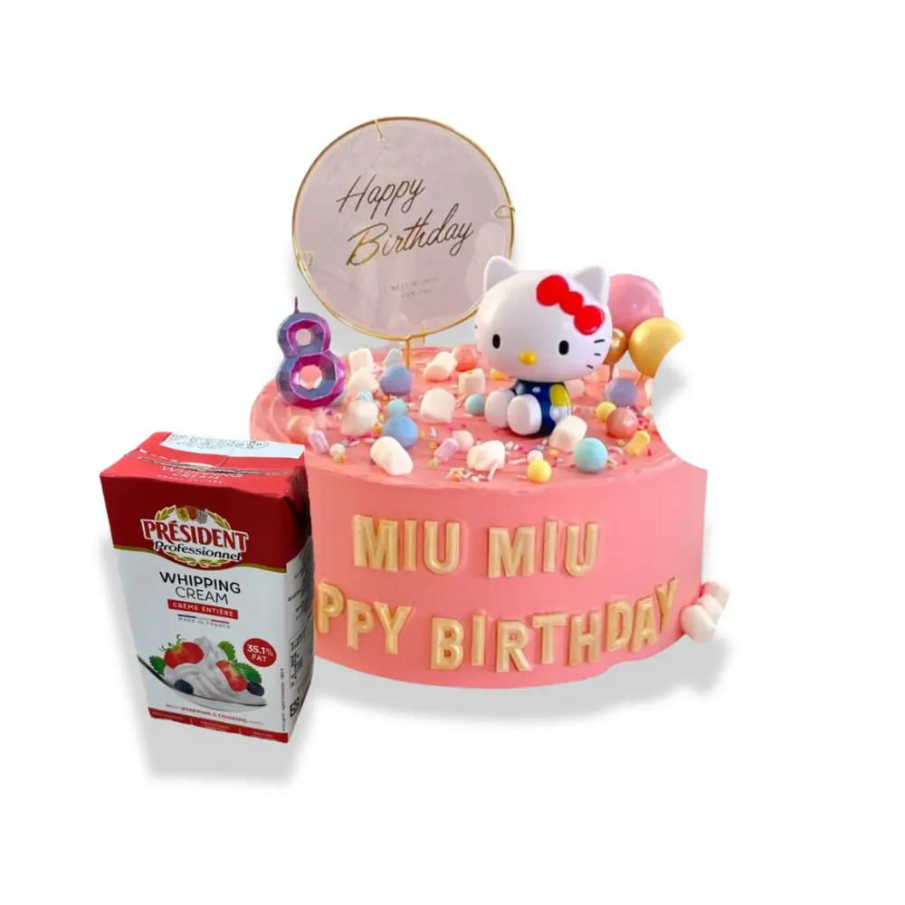 HelloKitty蛋糕 (4吋單層 (2-3人), Lotus焦糖曲奇夾心)