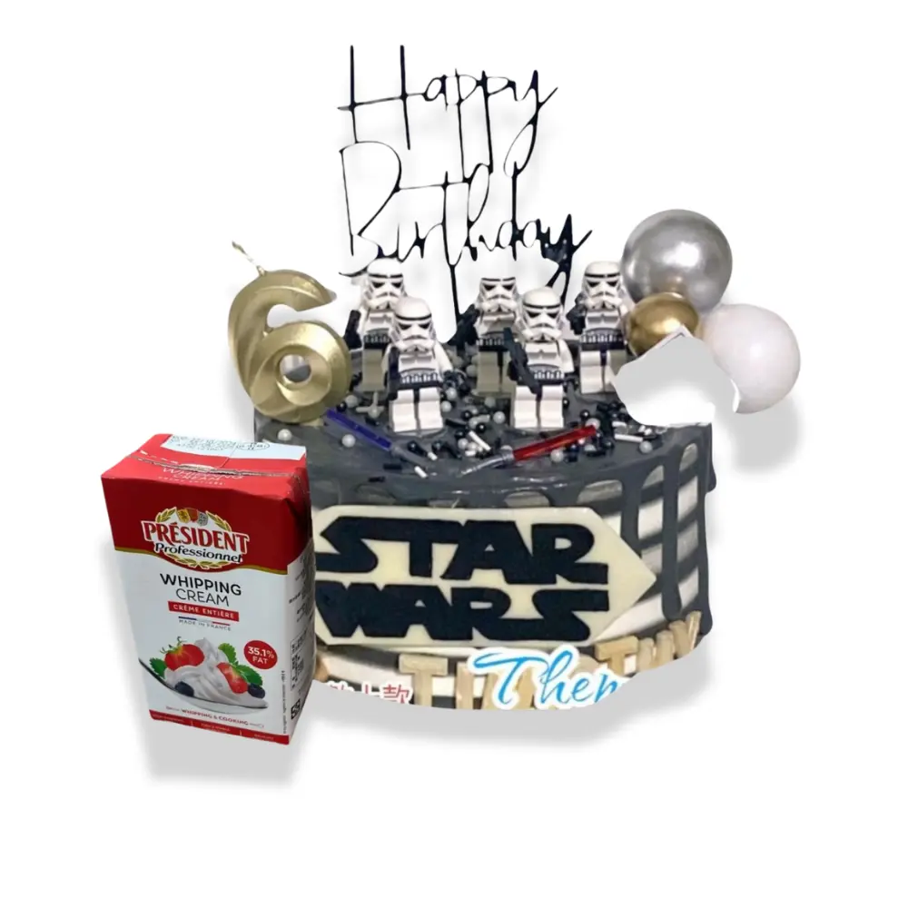 星球大戰蛋糕 (4吋單層 (2-3人), Lotus焦糖曲奇夾心)