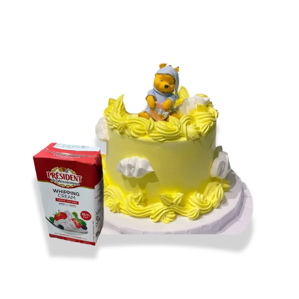 睡眠小熊維尼蛋糕 (4吋單層 (2-3人), Lotus焦糖曲奇夾心)