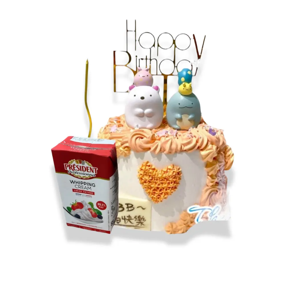 角落生物蛋糕 (4吋單層 (2-3人), Lotus焦糖曲奇夾心)